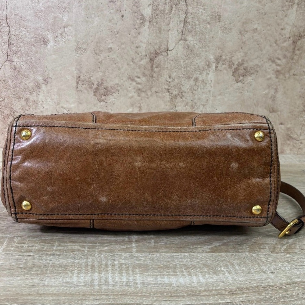 Prada Vintage Rare Tan Leather Satchel Worn-in Look - Picture 6 of 10